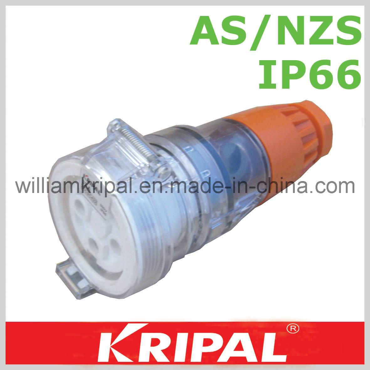 IP66 4 Pin 32A Waterproof Industrial Socket