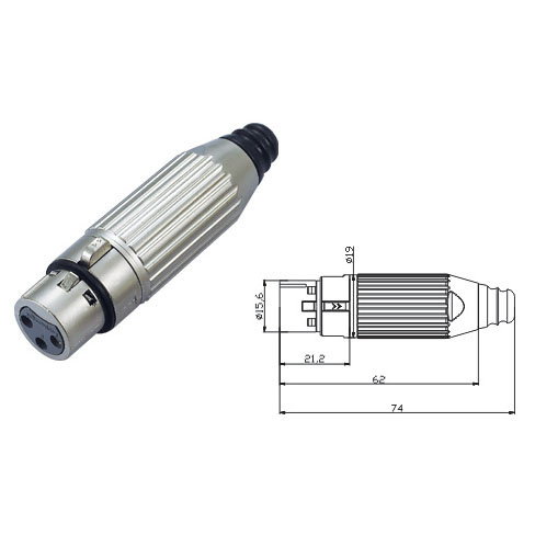 3 Pin XLR Female Connector Switchcraft Plug (9.3170)