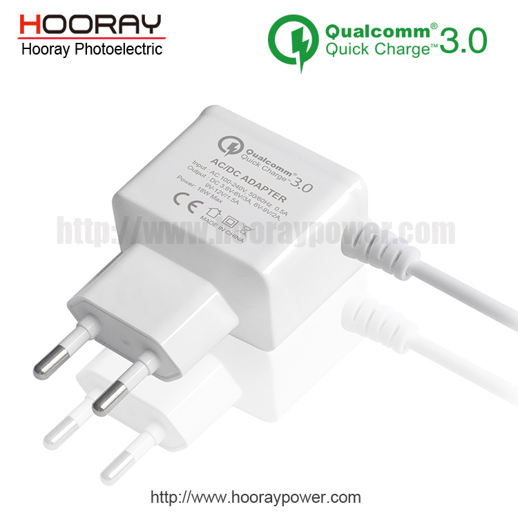 Us EU Plug QC3.0 Portable Qualcomm Quick Charge 3.0 Mobile Phone Huawei Fcp Cable Quick Charger