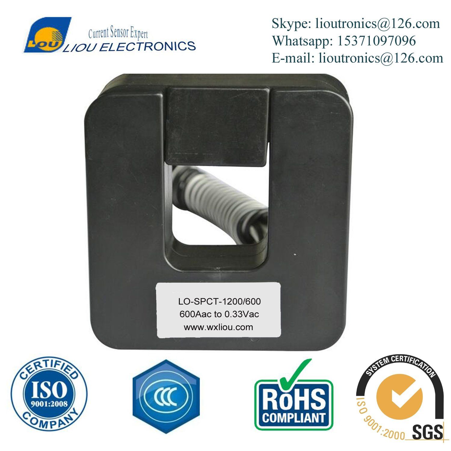 High Accuracy Split Core Electronic Current Sensor Transformer