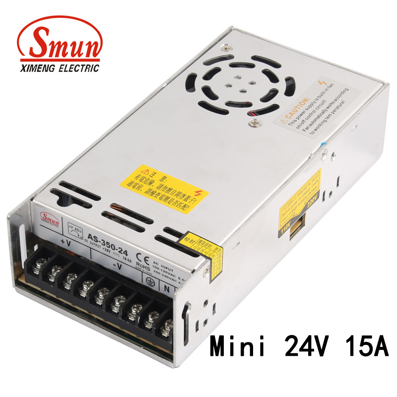 350W 24VDC 15A Mini Power Supply SMPS for LED Light