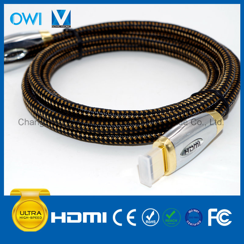 HDMI 19 Pin Plug-Plug Cable for Cellphone Camcorders HDTV Gold Plug