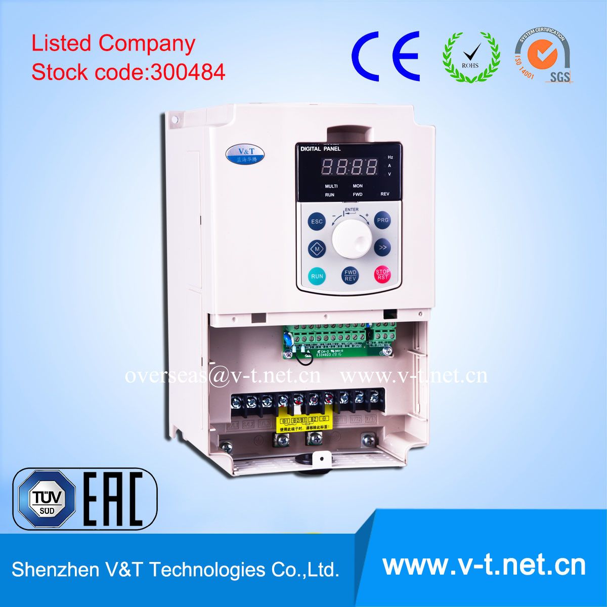 High Performance Smart Inverter VFD with Ce and RoHS 5.5 to 7.5kw