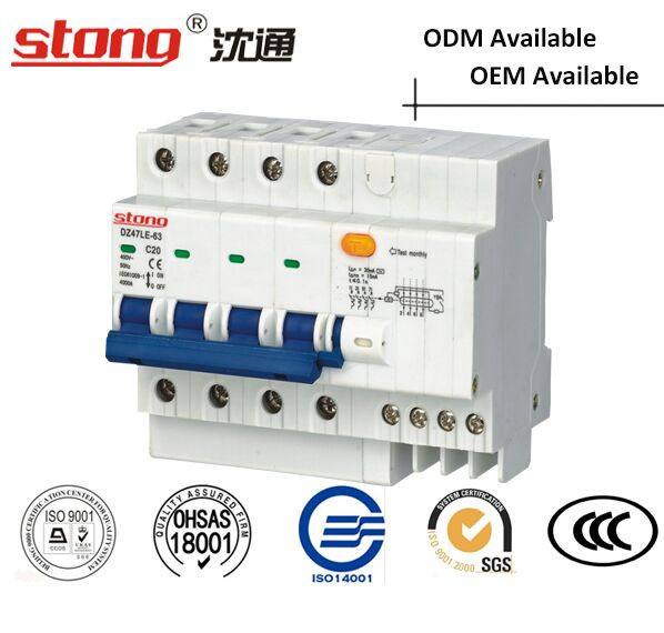Dz47le-63 with Indicator Residual Current Air Mini Circuit Breaker