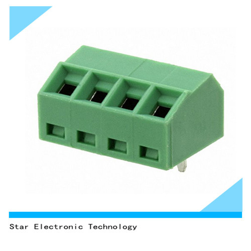 Nylon 4 Pin Pole Rising Clamp Terminal Block Connector Green Color