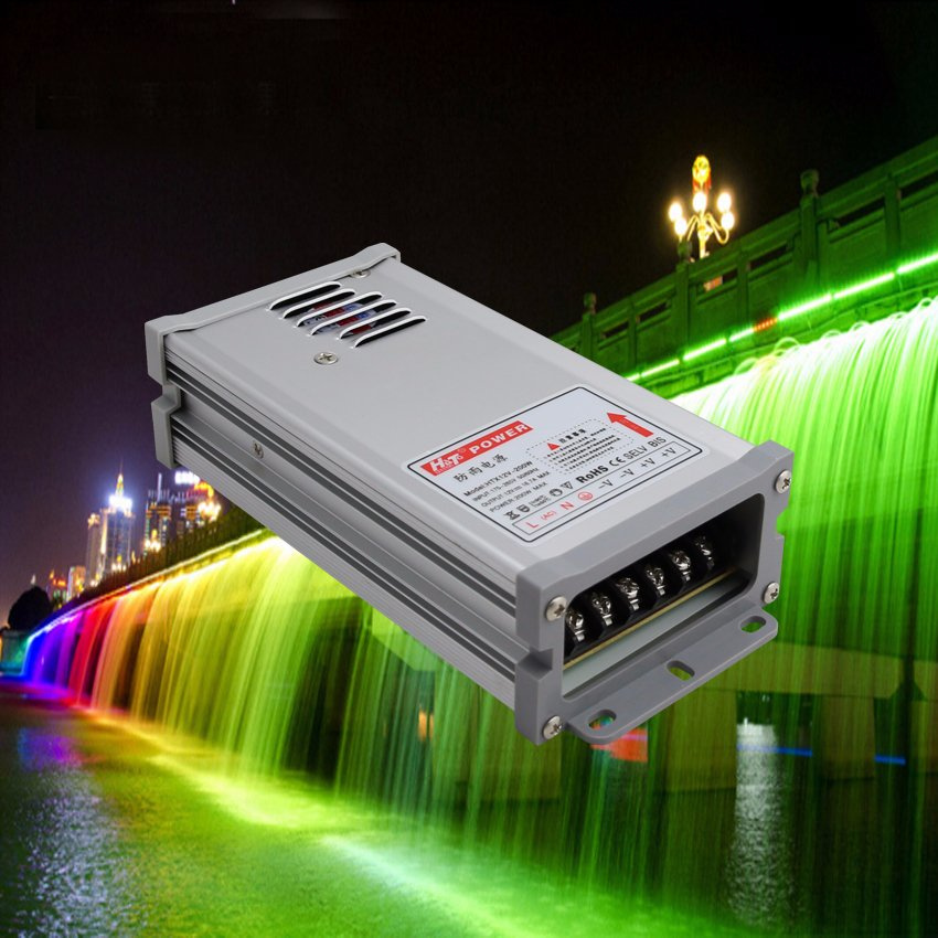 12V 16A Rainproof Outdoor LED Power Supply for Lighting Project