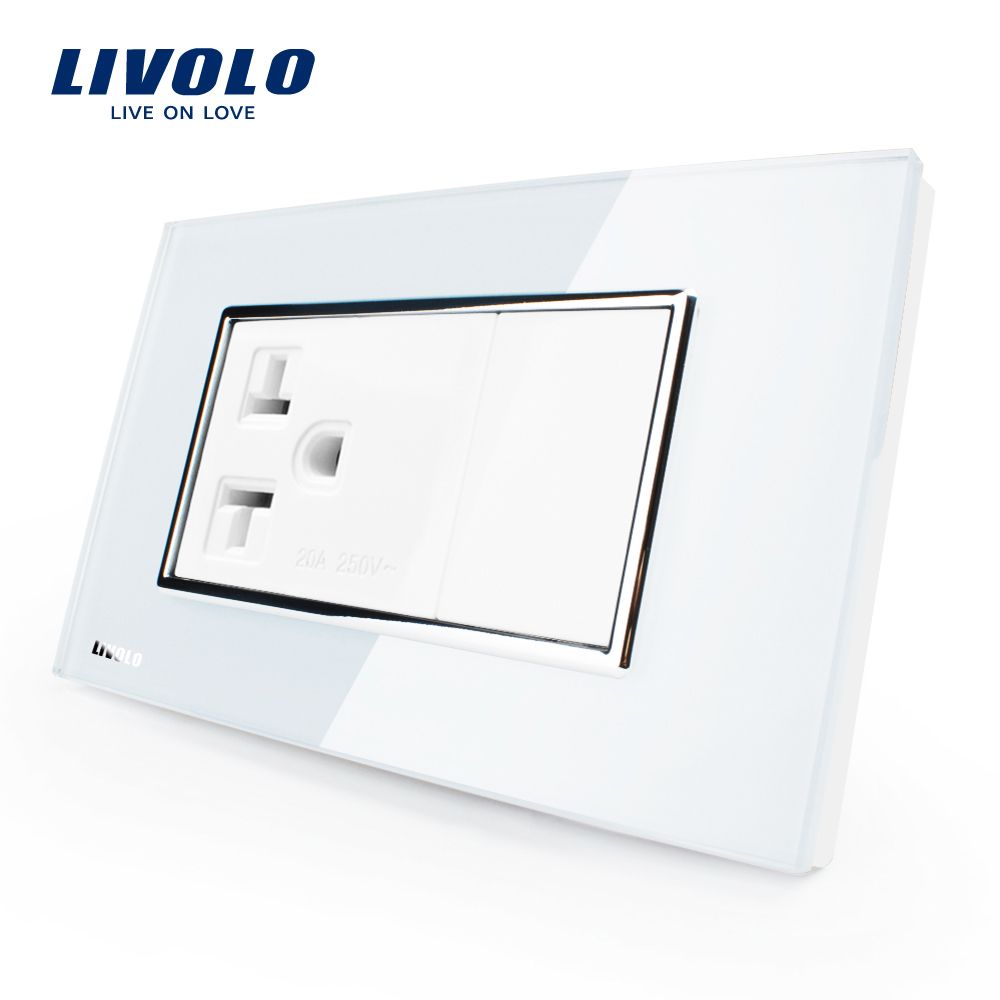 Livolo Us Standard Smart Glass Three Pin 20A Wall Socket (VL-C3C1BUS-81/82 20A)