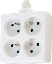Frech Type 4 Outlets Power Socket, Power Strip with Children Protection