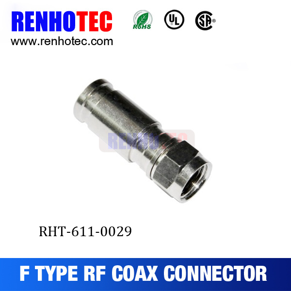 Nickel Silver Plated F Male Plug Connector
