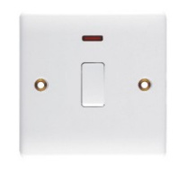 20A Wall Switch, Double Plate with Neon