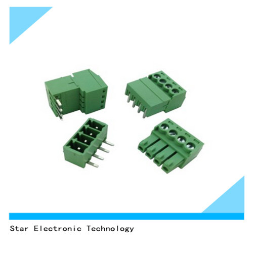 3.5mm Pitch Right Angle 4way/Pin Screw Terminal Block Connector Pluggable Type