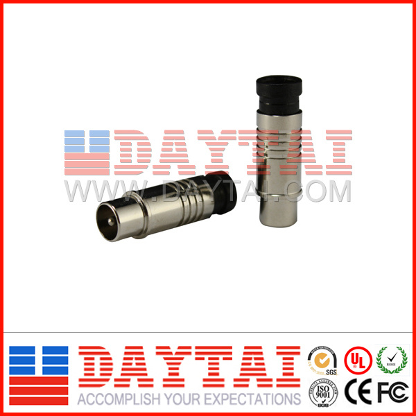 IEC Male Compression Connector for Rg59 RG6 Coaxial Cable