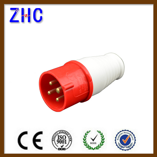 32A 3 Phase Eearth Connecting Mobile Plug for Cable