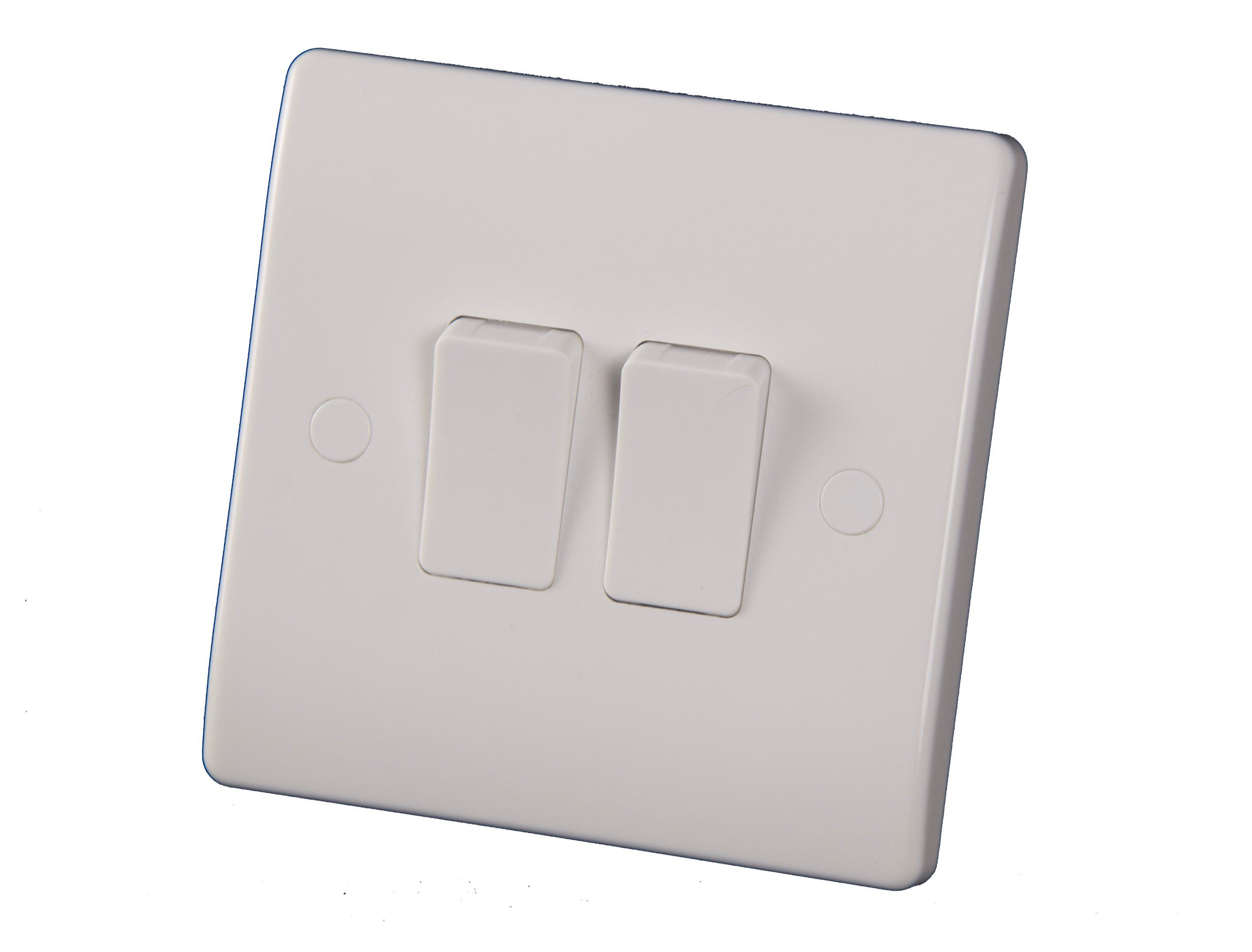 2 Gang BS Wall Light Switch with Hook Cap