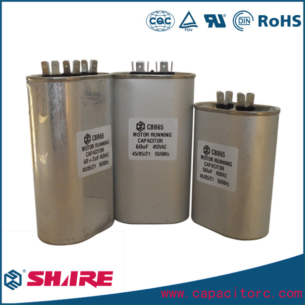 Oval Aluminum Case Cbb65 Capacitor