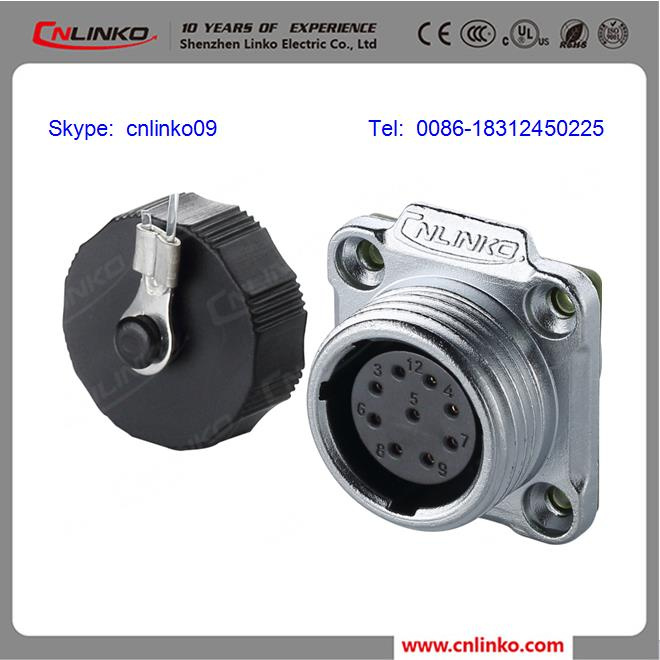 Cable Connector IP67 Panel Mount 9pin Socket