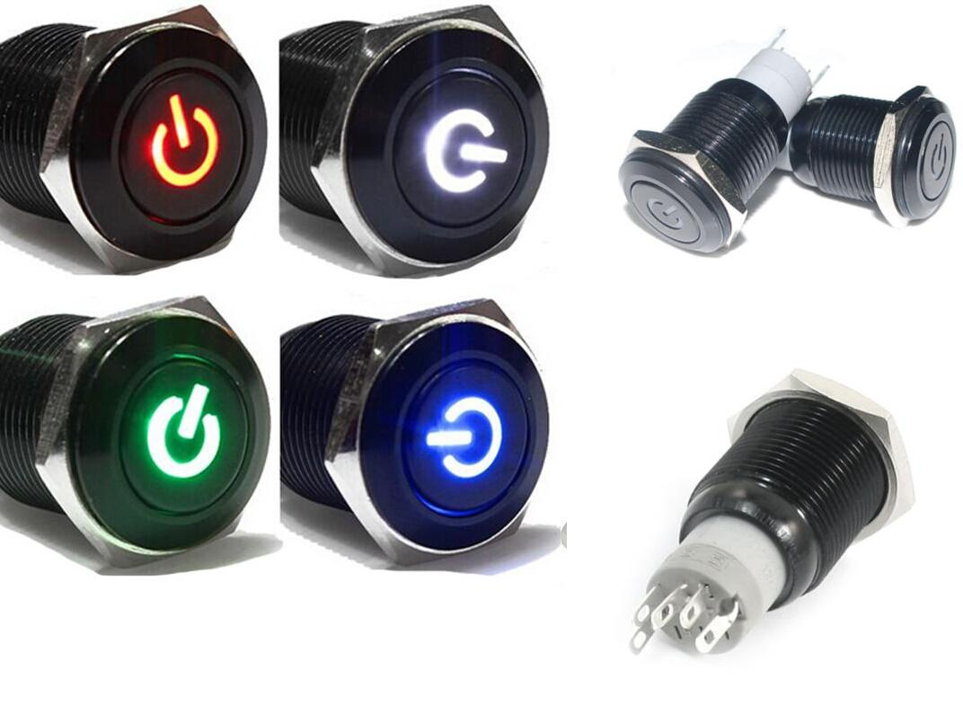 Car Aluminum LED Power Push Button Metal Switch