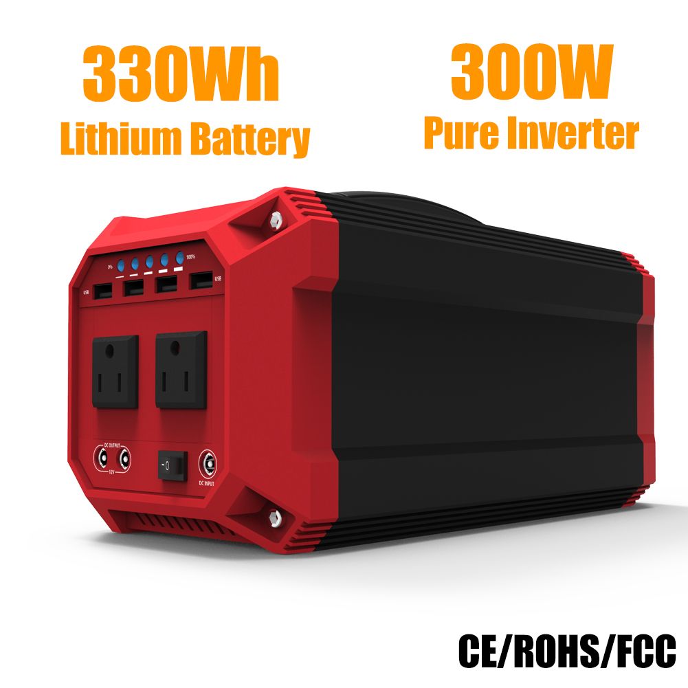 300W Pure Sine Wave Portable Solar Generator 330wh