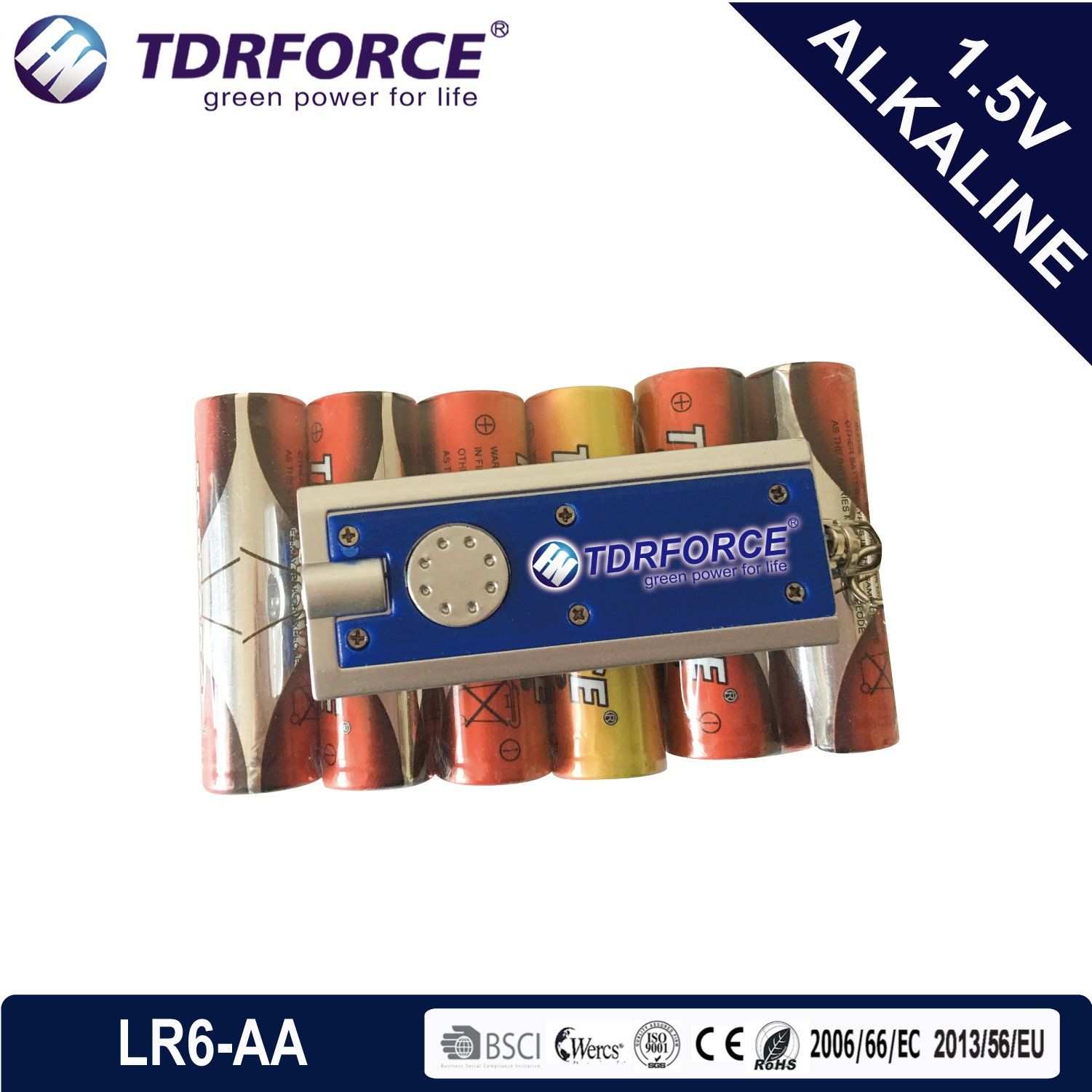 1.5volt Primary Dry Alkaline Battery with Ce/ISO 6PCS (LR6/AA Size)