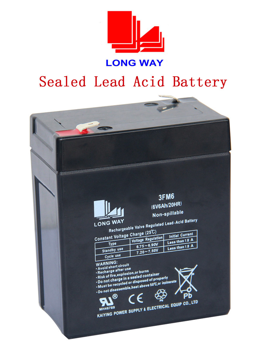 6V6ah Sealed Rechargeable Lead-Acid Battery
