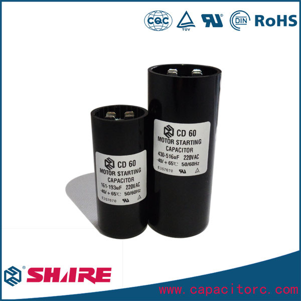 220V CD60 Type Non-Polarized Electrolytic Capacitors Motor Start Capacitor