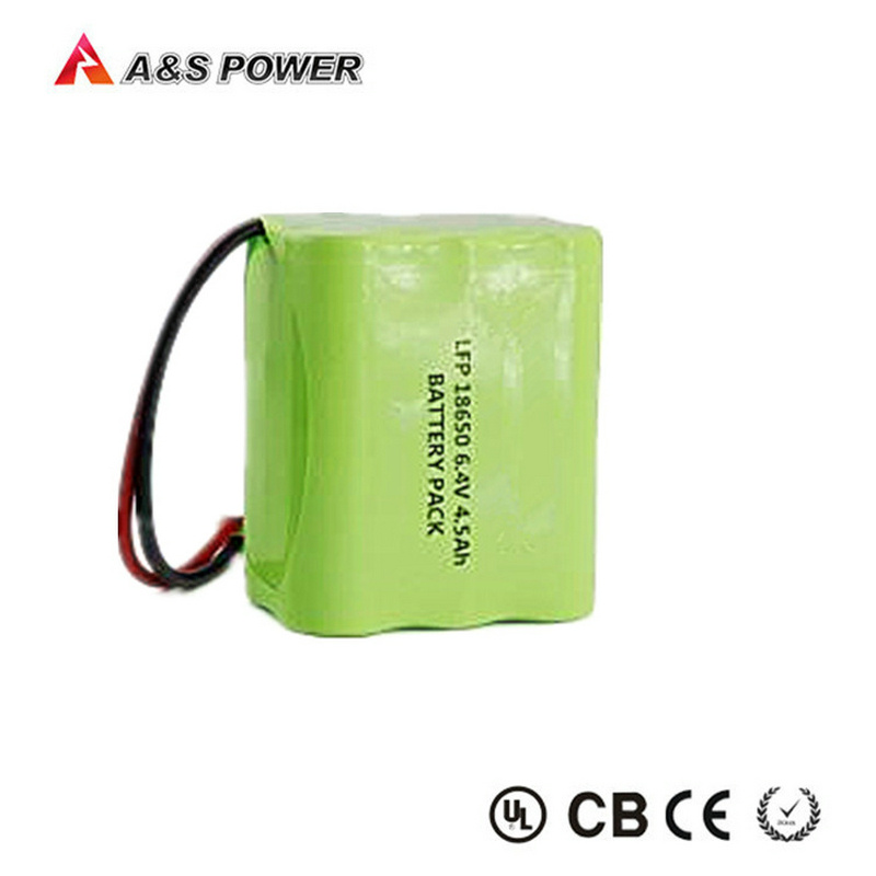 Rechargeable Lithium 18650 2s3p 6.4V 4.5ah 4500mAh LFP LiFePO4 Battery Pack