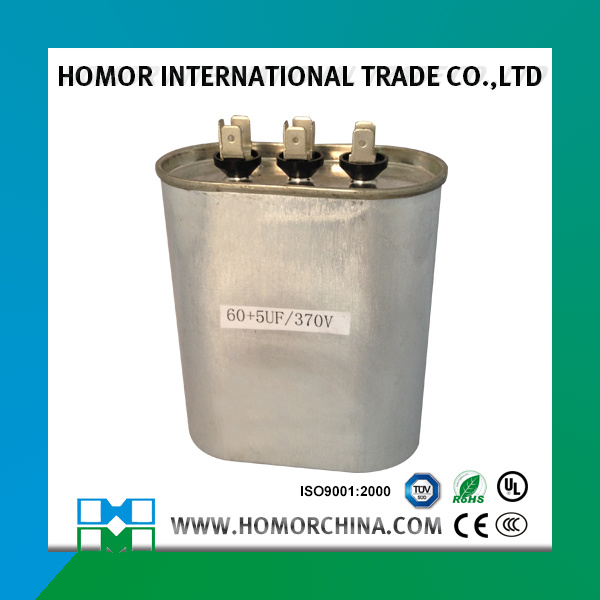 Aluminum Case Oval Type Cbb65 Air Condition Capacitor 70UF 250V 35+5UF