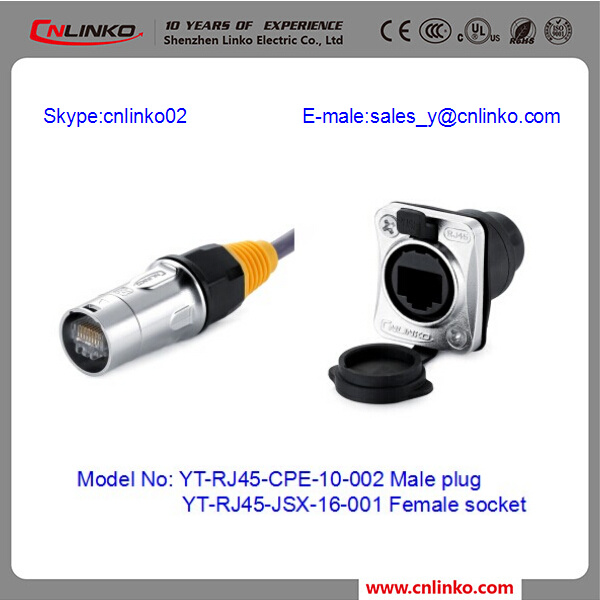 Cat5 RJ45 Ethernet Connector Bulkhead Connector for Vibration Test Equipment