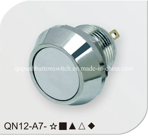 Flat 12mm Momentary No Spade Pin Push Button Switch