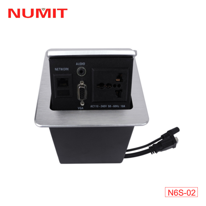 Hidden Desktop Socket with Universal Power and VGA