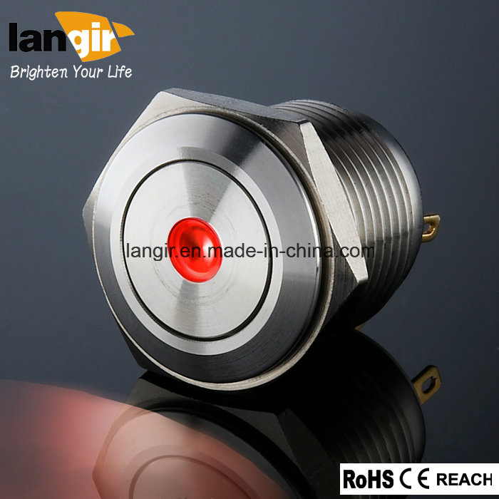 16mm 12V DOT LED Stainless Steel Metal Waterproof Pushbutton Switch