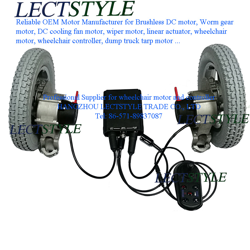 Power DC Brushless Wheelchair Hub Motor with Controller & Wheelchair Joystick