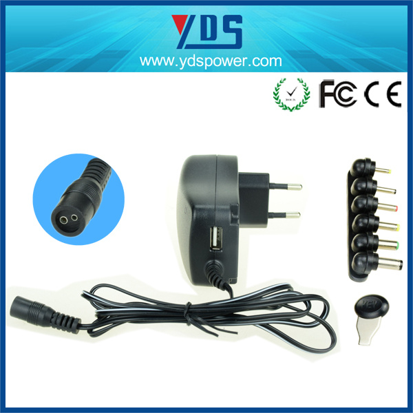 Universal Wall Mounted AC DC 30W 12V 2A Power Adapter