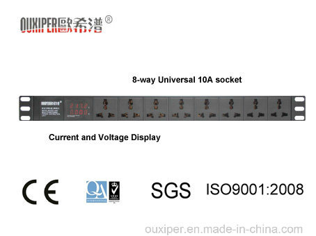 8 Circuit Universal 10A Outout Socket Power Strip PDU