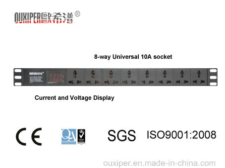 8 Circuit Universal 10A Outout Socket Power Strip PDU