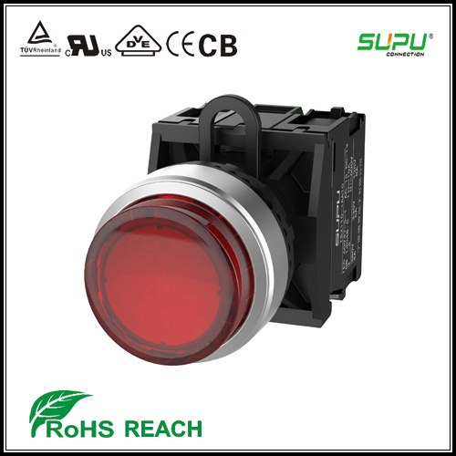 Supu Momentary LED Light Extended No Nc IP 67 Illuminated Pushbutton Switches by Metal Front Ring