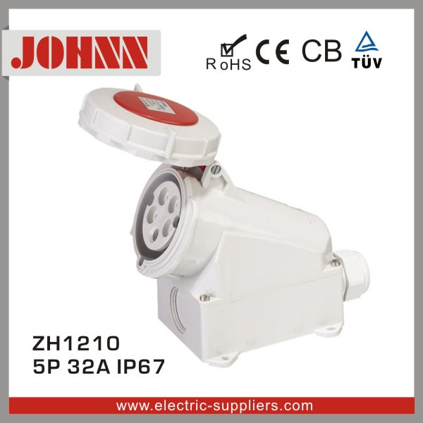 IP67 5p 32A Surface Mounted Industrial Socket