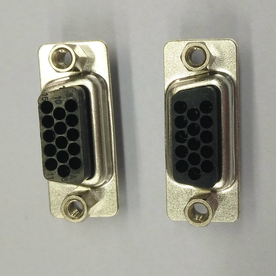 HD-Sub 15 Pin Male Crimp Black Connector