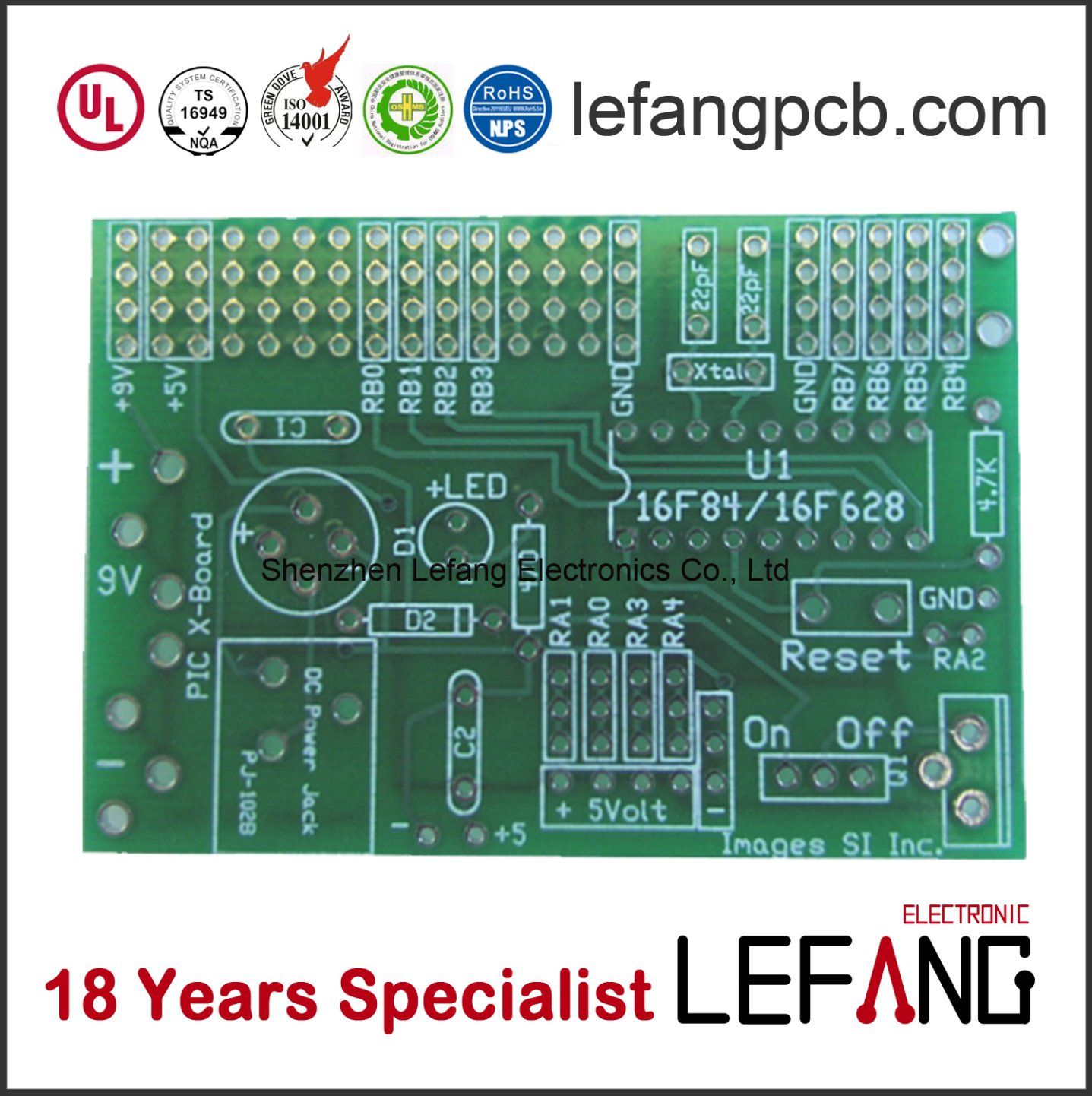 Double Sided 2oz Heavy Copper Circuit Board PCB with Green Ink