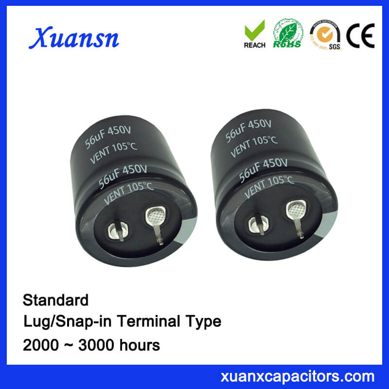 56UF 450V Standard 3000hours Snap in Capacitor