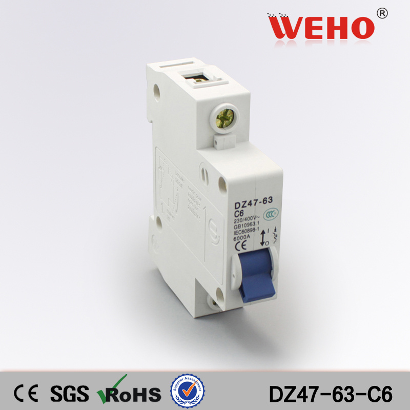C45n 1p 6A Dz47-63-C6 Miniature Circuit Breaker