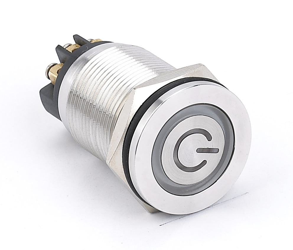 Hyperplane Ring Illuminated with Power Symbol Push Button Switch