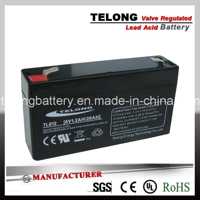 6V1.2ah Rechargeable AGM Sealed Lead Acid Battery