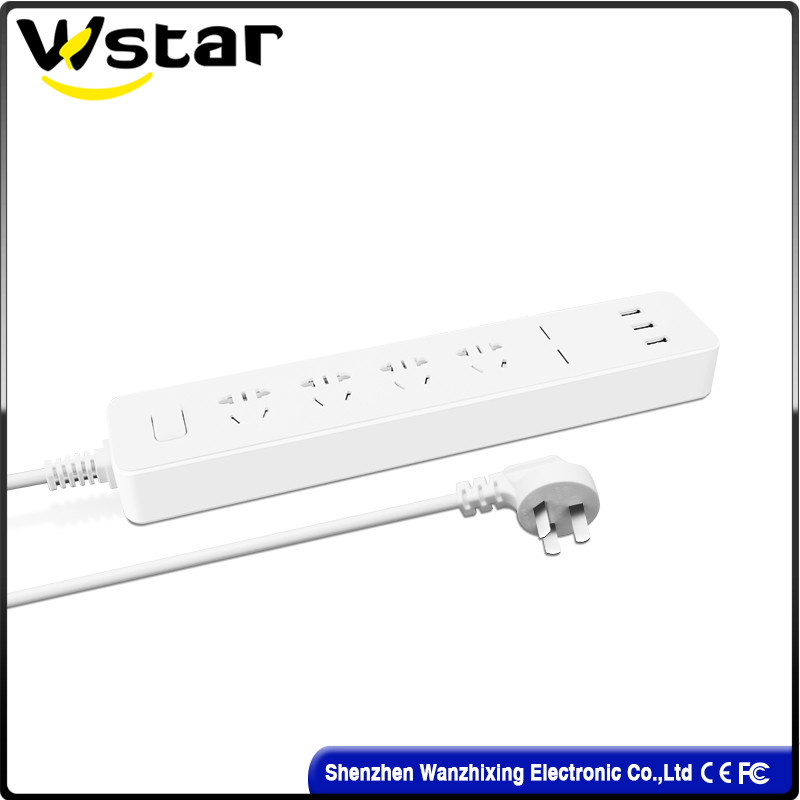 250V 4 Gang 3USB Power Socket Outlet