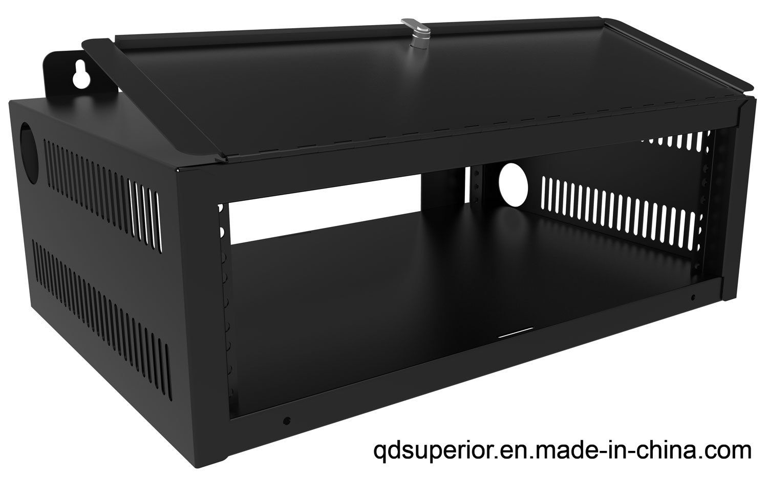 Eia Standard Industrial Heavy Duty Vented 19-3 U Welded Wall Mount Security Lock Box Enclosure