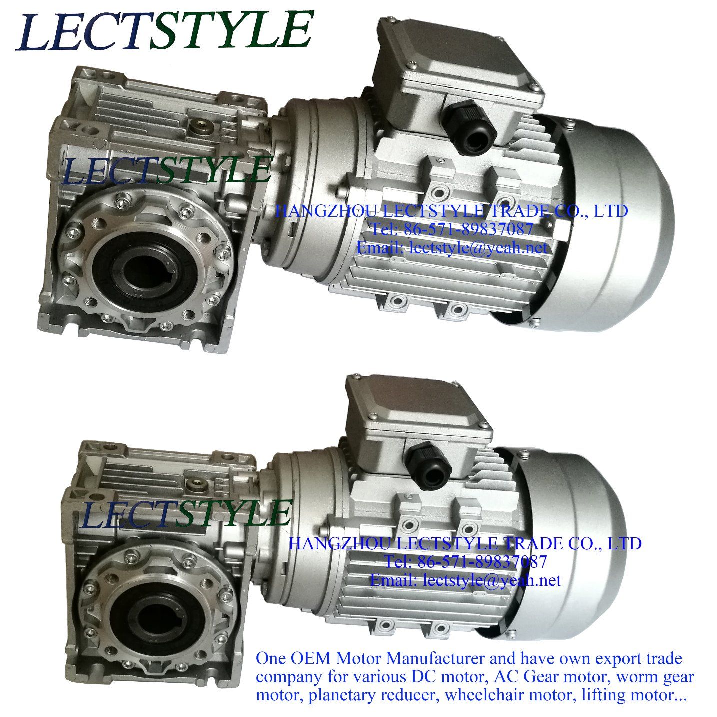 AC Worm Gear Speed Reducer Motor and Stair Climbing Motor with 0.37kw 140rpm 22n. M 10: 1