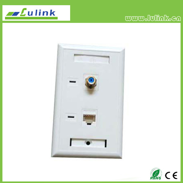 F81 Faceplate with F Connecter and Rj11 Faceplate Socket
