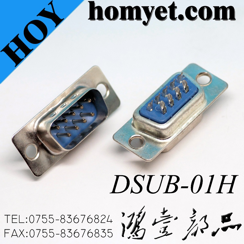 Hot Sales Through Hole 9-POS. D-SUB Plug Connector with Solder Cup