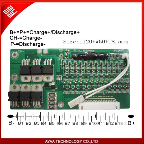 Li-ion Battery Pack 48.1V13s 20ah with BMS/PCM