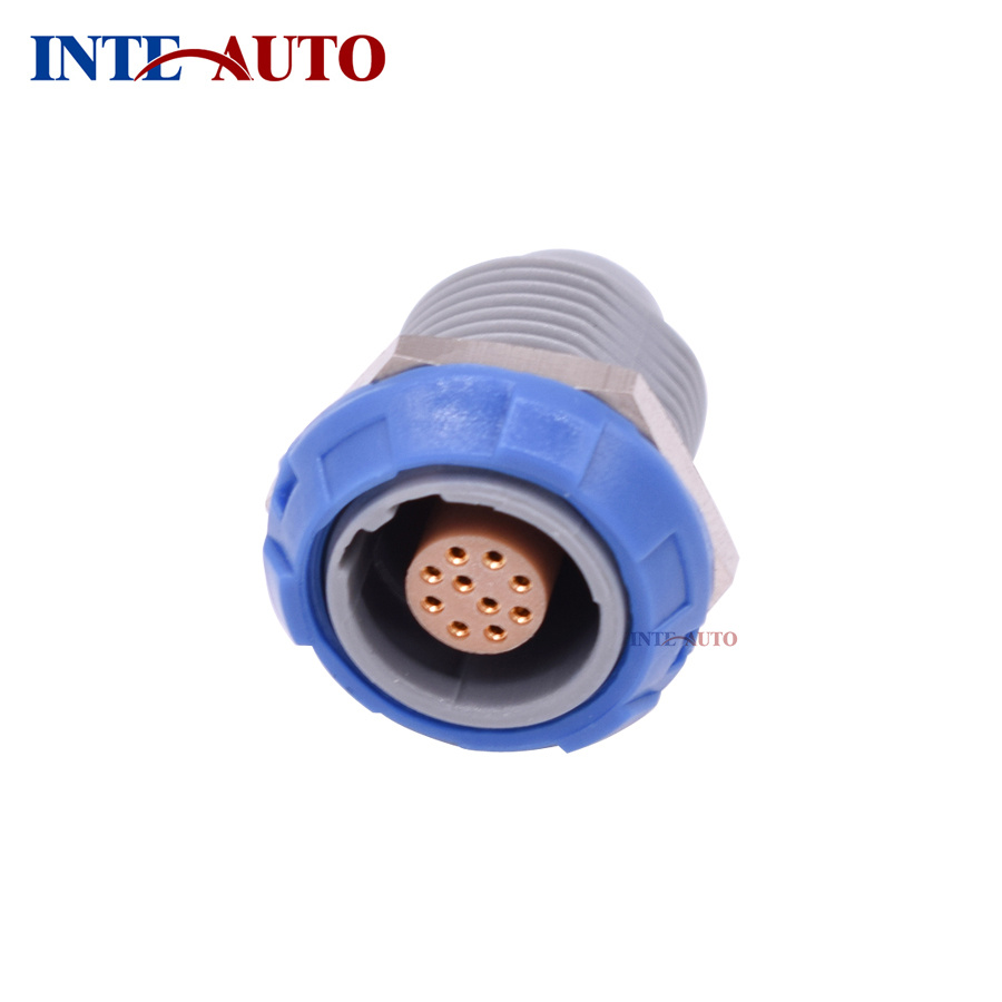 1p M14 10 Pins Plastic Self-Locking Female Socket